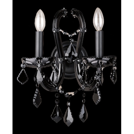 Avenue Lighting Onyx Lane. 2 Light Black Crystal Wall Sconce HF1041-BLK